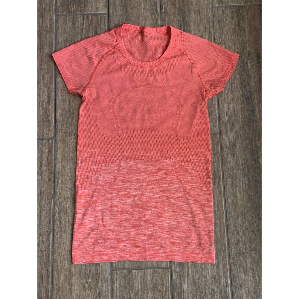 Lululemon Swiftly Tech Short Sleeve Shirt Coral Orange Heathered Size 6